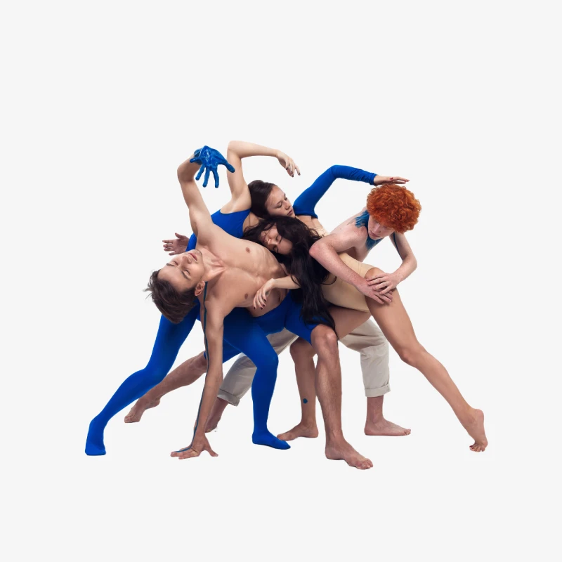 Group of dancers performing a choreography from the professional program at the Dance School in Madrid