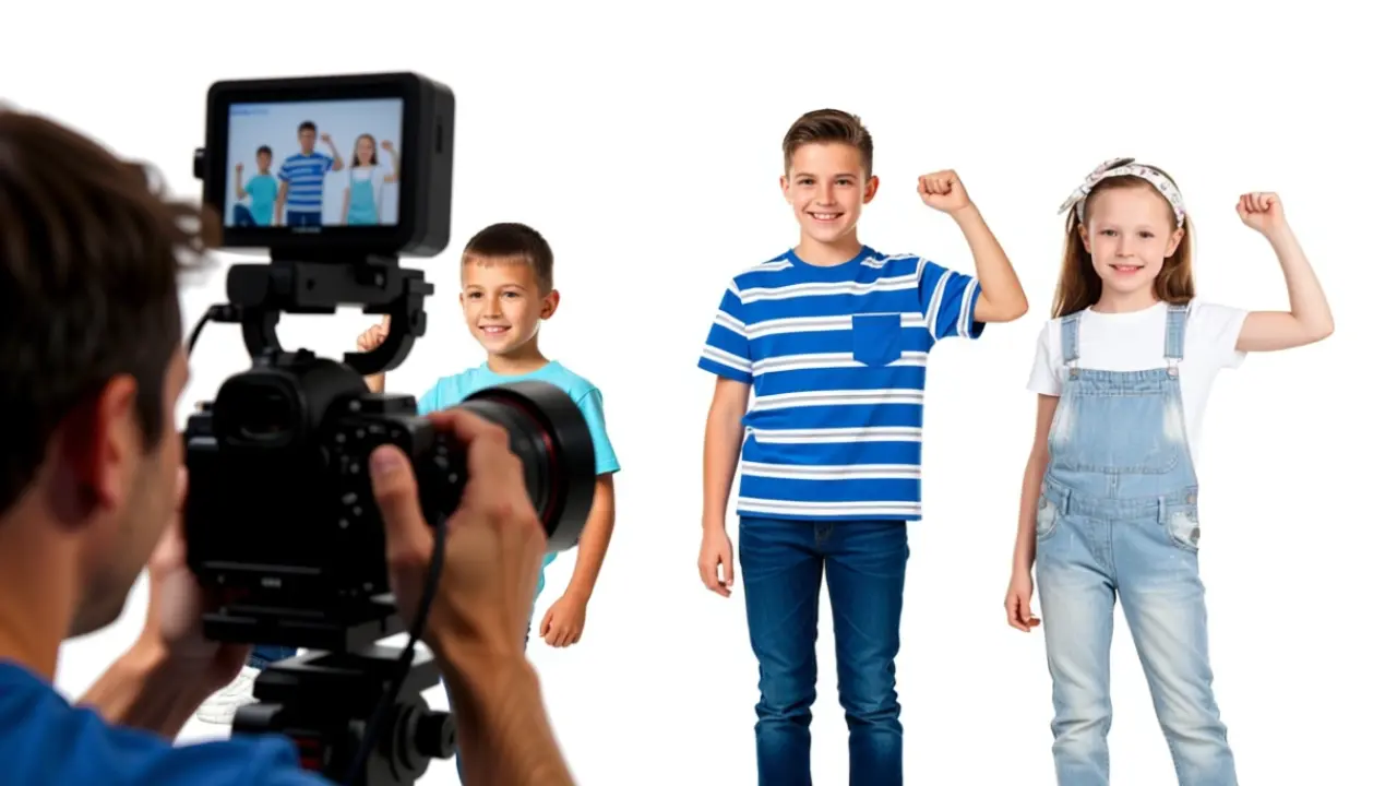 TikTok Trends with children, boys, girls, and teenagers at the Dance School in Madrid